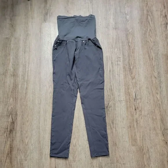 YMI Maternity Skinny Pull On Pants ~ Sz M ~ Gray ~ 30" Inseam - Picture 2 of 7